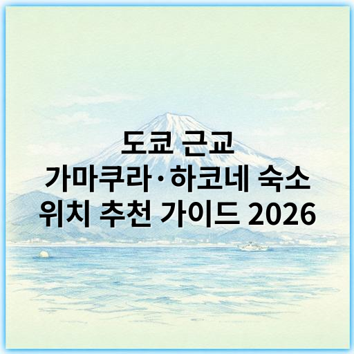 도쿄 근교 가마쿠라·하코네 숙소 위치 추천 가이드 2026 - 가마쿠라 하코네 숙소 위치 핵심 키워드:
"교통편 접근성"