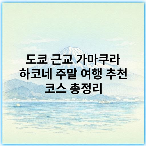 도쿄 근교 가마쿠라 하코네 주말 여행 추천 코스 총정리 - 가마쿠라 하코네 주말 여행의 가장 중요한 핵심 키워드:
**"문화와 자연 체험"**