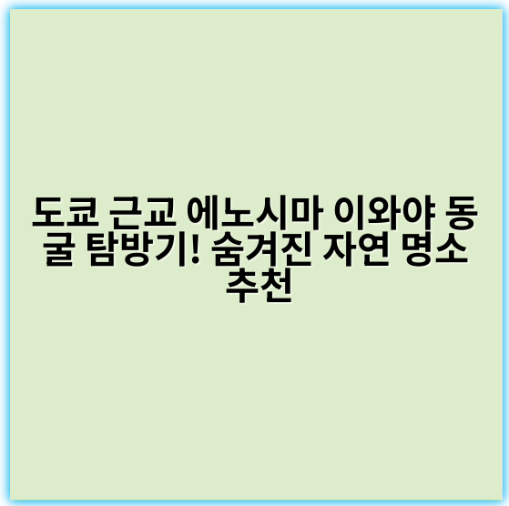 도쿄 근교 에노시마 이와야 동굴 탐방기! 숨겨진 자연 명소 추천 - 에노시마 이와야 동굴 탐방의 가장 중요한 핵심 키워드는
**“에노시마 이와야 동굴 역사와 신비”**
입니다.