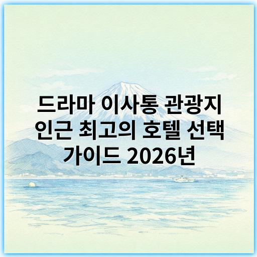 드라마 이사통 관광지 인근 최고의 호텔 선택 가이드 2026년 - 핵심 키워드: **접근성**