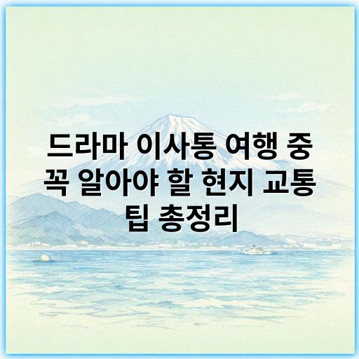 드라마 이사통 여행 중 꼭 알아야 할 현지 교통 팁 총정리 - 현지교통편