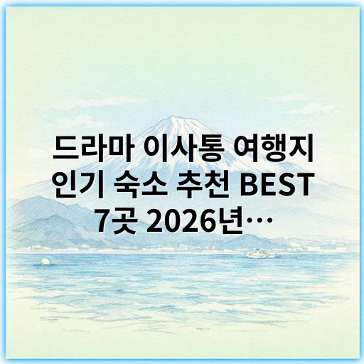 드라마 이사통 여행지 인기 숙소 추천 BEST 7곳 2026년 최신 정보 - 핵심 키워드: 이사통 숙소