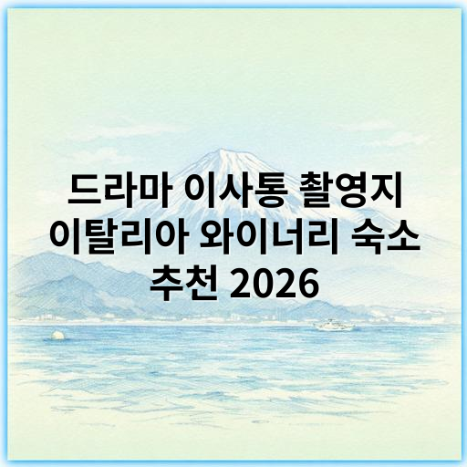 드라마 이사통 촬영지 이탈리아 와이너리 숙소 추천 2026 - 이사통 이탈리아 와이너리 숙소 관련 핵심 키워드: 와인 숙소