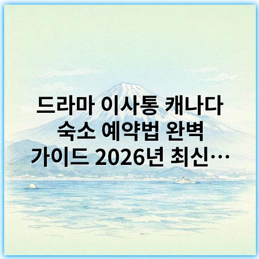 드라마 이사통 캐나다 숙소 예약법 완벽 가이드 2026년 최신팁 - 이사통 캐나다 숙소 예약 가이드의 가장 중요한 핵심 키워드는
"캐나다 숙소 예약"입니다.