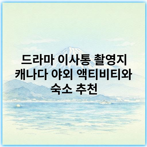 드라마 이사통 촬영지 캐나다 야외 액티비티와 숙소 추천 - 핵심 키워드: 캐나다 야외 액티비티 숙소