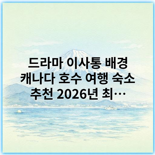드라마 이사통 배경 캐나다 호수 여행 숙소 추천 2026년 최신 - 캐나다 호수 여행 숙소 핵심 키워드: 자연 경관