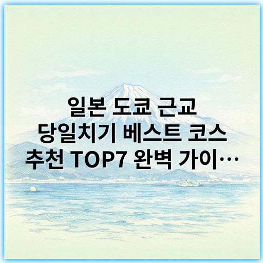 일본 도쿄 근교 당일치기 베스트 코스 추천 TOP7 완벽 가이드 - 도쿄 근교 당일치기 베스트 코스 핵심 키워드:
**"도쿄 근교 당일치기 여행"**