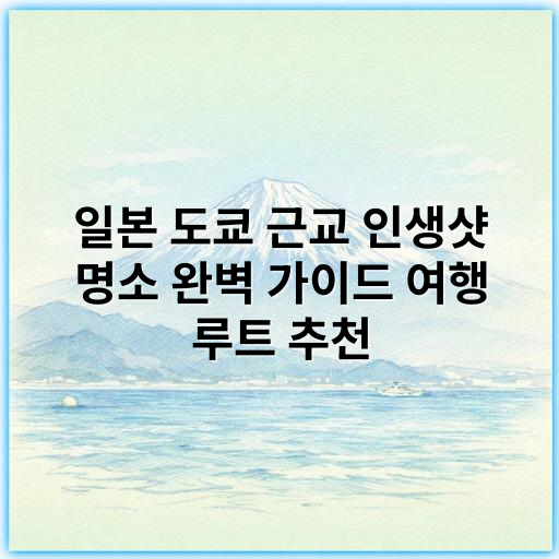 일본 도쿄 근교 인생샷 명소 완벽 가이드 여행 루트 추천 - 도쿄 근교 인생샷 여행 루트 핵심 키워드:
"도쿄 근교 인생샷 명소"