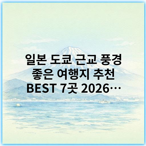 일본 도쿄 근교 풍경 좋은 여행지 추천 BEST 7곳 2026 최신 가이드 - 도쿄 근교 여행지 핵심 키워드:
풍경명소