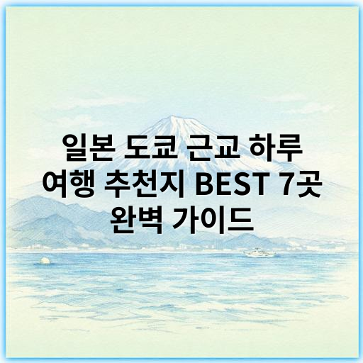 일본 도쿄 근교 하루 여행 추천지 BEST 7곳 완벽 가이드 - 도쿄 근교 하루 여행 핵심 키워드:
**가까운 교통 편리성**