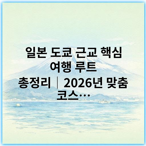 일본 도쿄 근교 핵심 여행 루트 총정리│2026년 맞춤 코스 추천 - 일본 도쿄 근교 핵심 여행 루트에서 가장 중요한 핵심 키워드는
“도쿄 근교 관광”입니다.