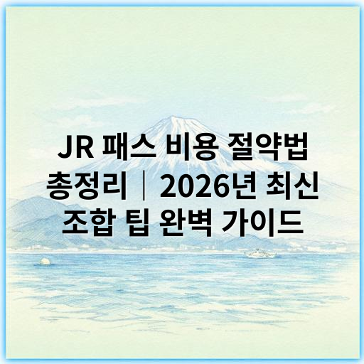 JR 패스 비용 절약법 총정리｜2026년 최신 조합 팁 완벽 가이드 - JR 패스 비용절감방법