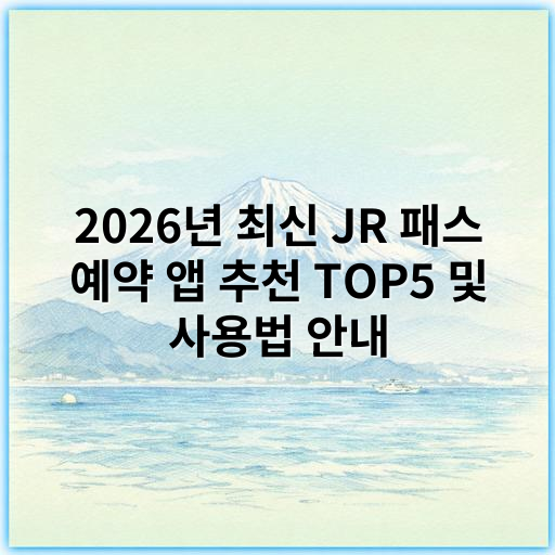 2026년 최신 JR 패스 예약 앱 추천 TOP5 및 사용법 안내 - JR 패스 예약