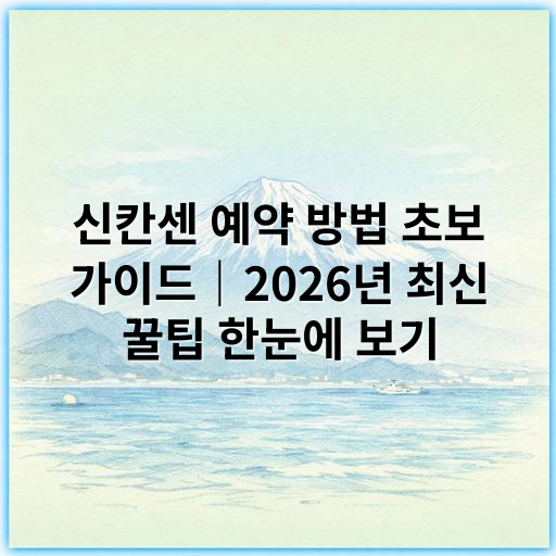 신칸센 예약 방법 초보 가이드｜2026년 최신 꿀팁 한눈에 보기 - 신칸센 예약 방법