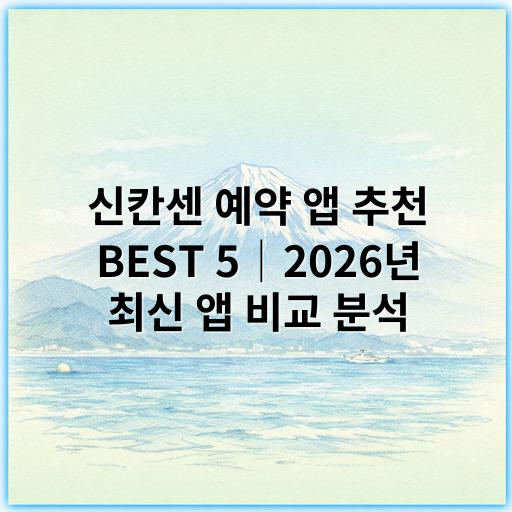 신칸센 예약 앱 추천 BEST 5│2026년 최신 앱 비교 분석 - 신칸센 예약 앱