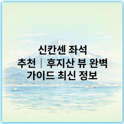 신칸센 좌석 추천｜후지산 뷰 완벽 가이드 최신 정보 - 신칸센 후지산 좌석