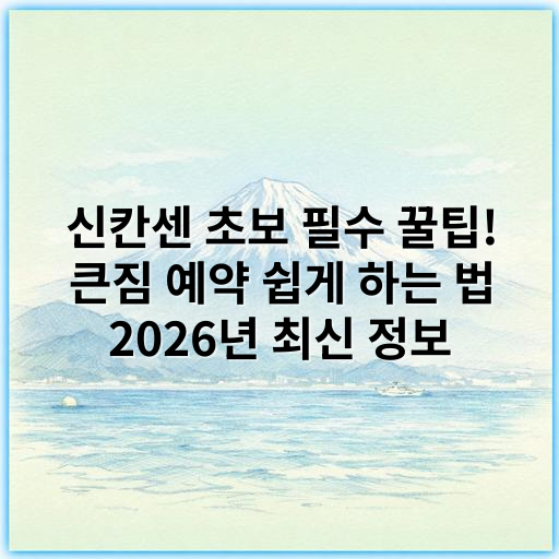 신칸센 초보 필수 꿀팁! 큰짐 예약 쉽게 하는 법 2026년 최신 정보 - 신칸센 큰짐 예약