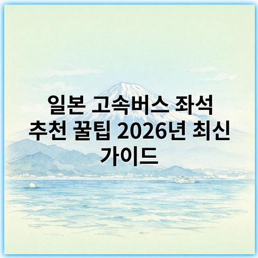 일본 고속버스 좌석 추천 꿀팁 2026년 최신 가이드 - 일본 고속버스 좌석 추천 꿀팁에서 가장 중요한 핵심 키워드는
"일본 고속버스 좌석 추천"입니다.