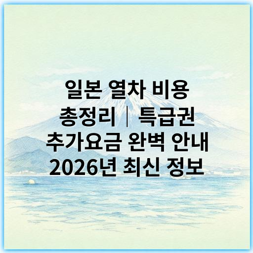 일본 열차 비용 총정리｜특급권 추가요금 완벽 안내 2026년 최신 정보 - 특급권 추가요금
