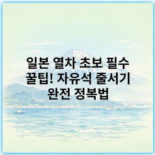 일본 열차 초보 필수 꿀팁! 자유석 줄서기 완전 정복법 - 일본 열차 자유석 줄서기 핵심 키워드: **질서정연함**