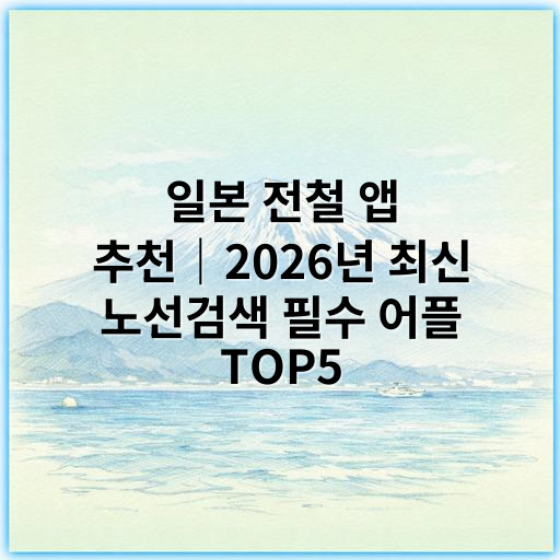일본 전철 앱 추천｜2026년 최신 노선검색 필수 어플 TOP5 - 일본 전철 앱 노선검색 핵심 키워드: 실시간 경로 안내