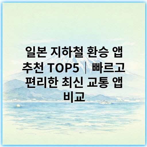 일본 지하철 환승 앱 추천 TOP5｜빠르고 편리한 최신 교통 앱 비교 - 일본 지하철 환승 앱 추천에서 가장 중요한 핵심 키워드는
"일본 지하철 환승 최적 경로"입니다.